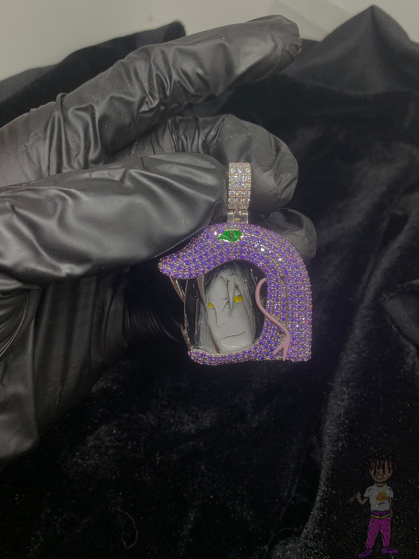 Orochimaru 木葉叛忍 大蛇丸吊墜項鏈 火影忍者 通靈獸 萬蛇 紫色滿鉆鑲嵌
