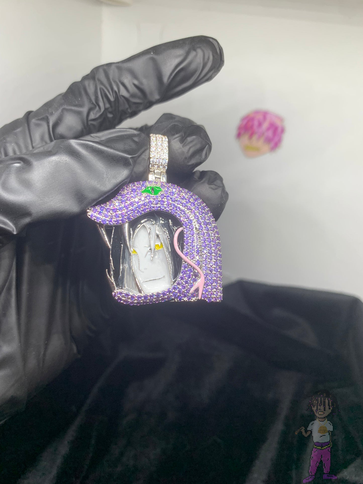 Orochimaru 木葉叛忍 大蛇丸吊墜項鏈 火影忍者 通靈獸 萬蛇 紫色滿鉆鑲嵌