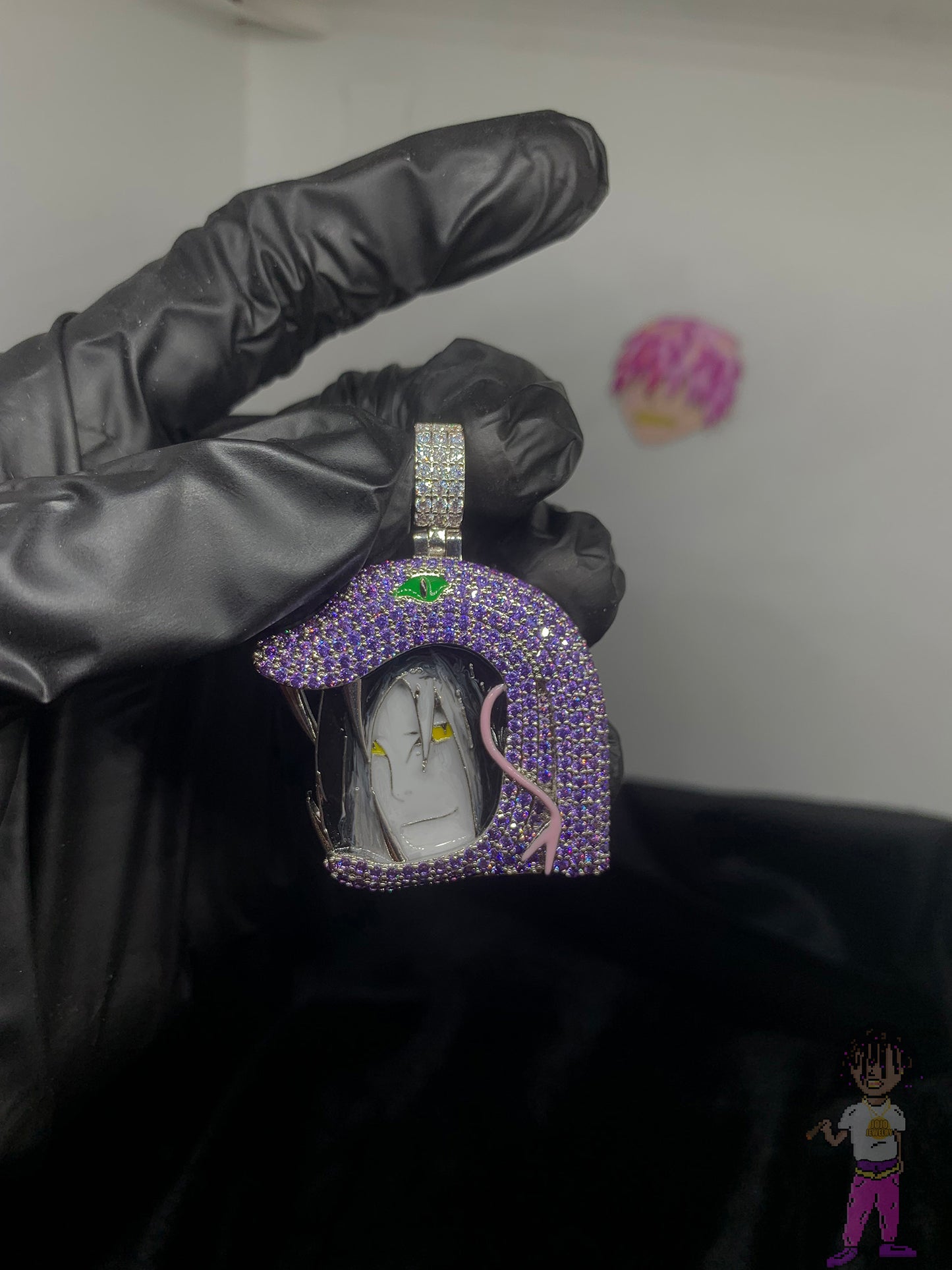 Orochimaru 木葉叛忍 大蛇丸吊墜項鏈 火影忍者 通靈獸 萬蛇 紫色滿鉆鑲嵌