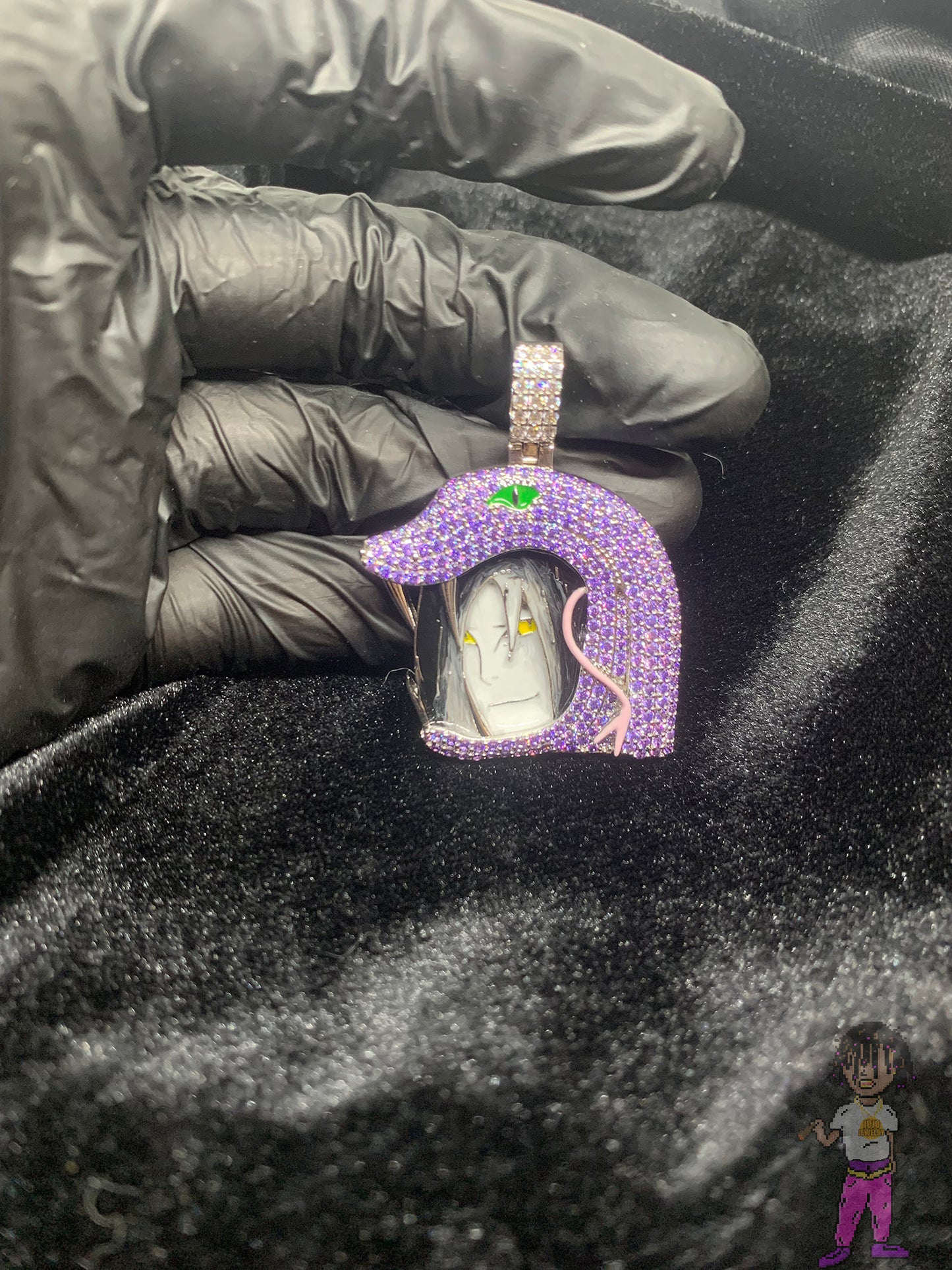 Orochimaru 木葉叛忍 大蛇丸吊墜項鏈 火影忍者 通靈獸 萬蛇 紫色滿鉆鑲嵌