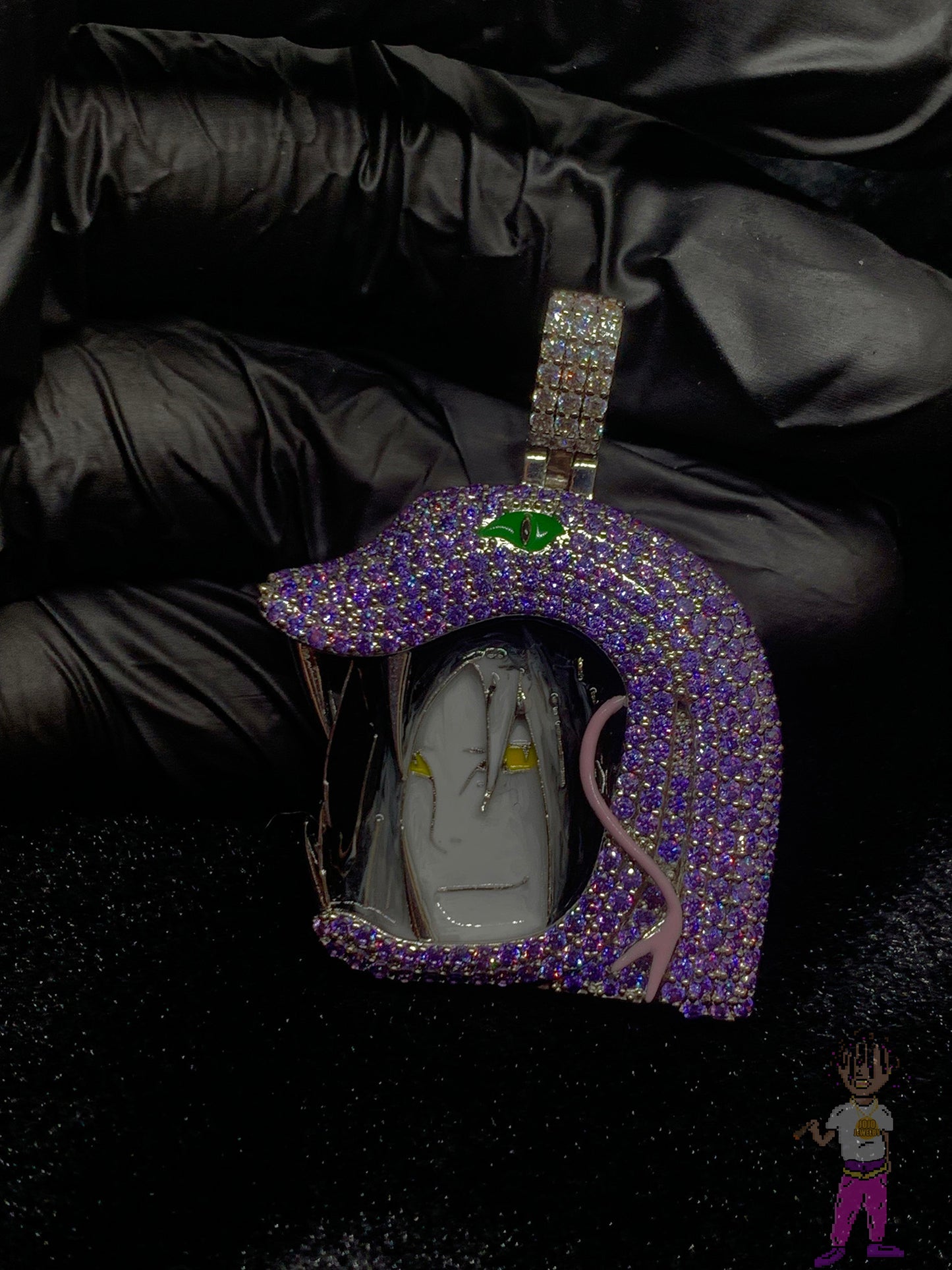 Orochimaru 木葉叛忍 大蛇丸吊墜項鏈 火影忍者 通靈獸 萬蛇 紫色滿鉆鑲嵌