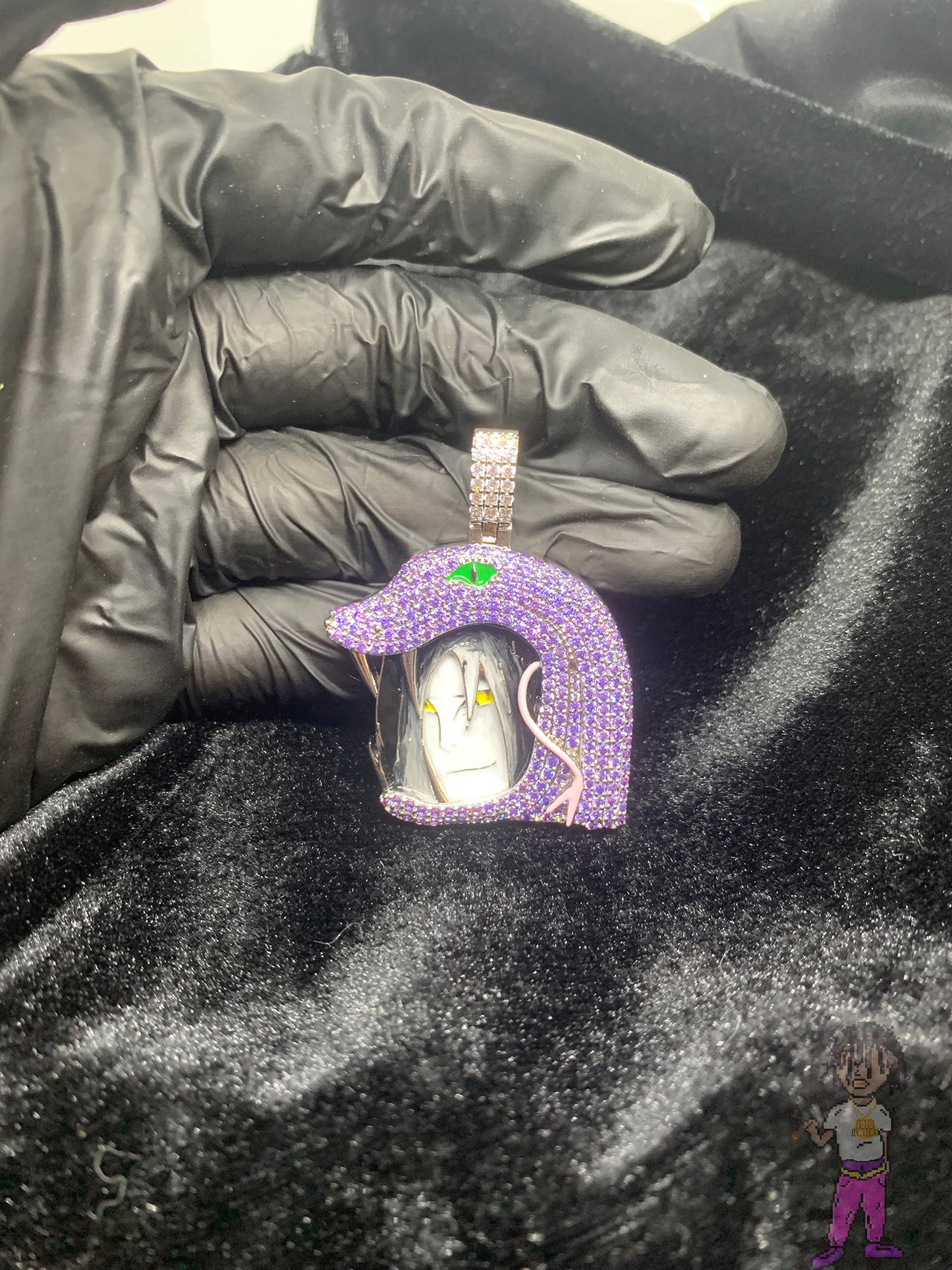 Orochimaru 木葉叛忍 大蛇丸吊墜項鏈 火影忍者 通靈獸 萬蛇 紫色滿鉆鑲嵌
