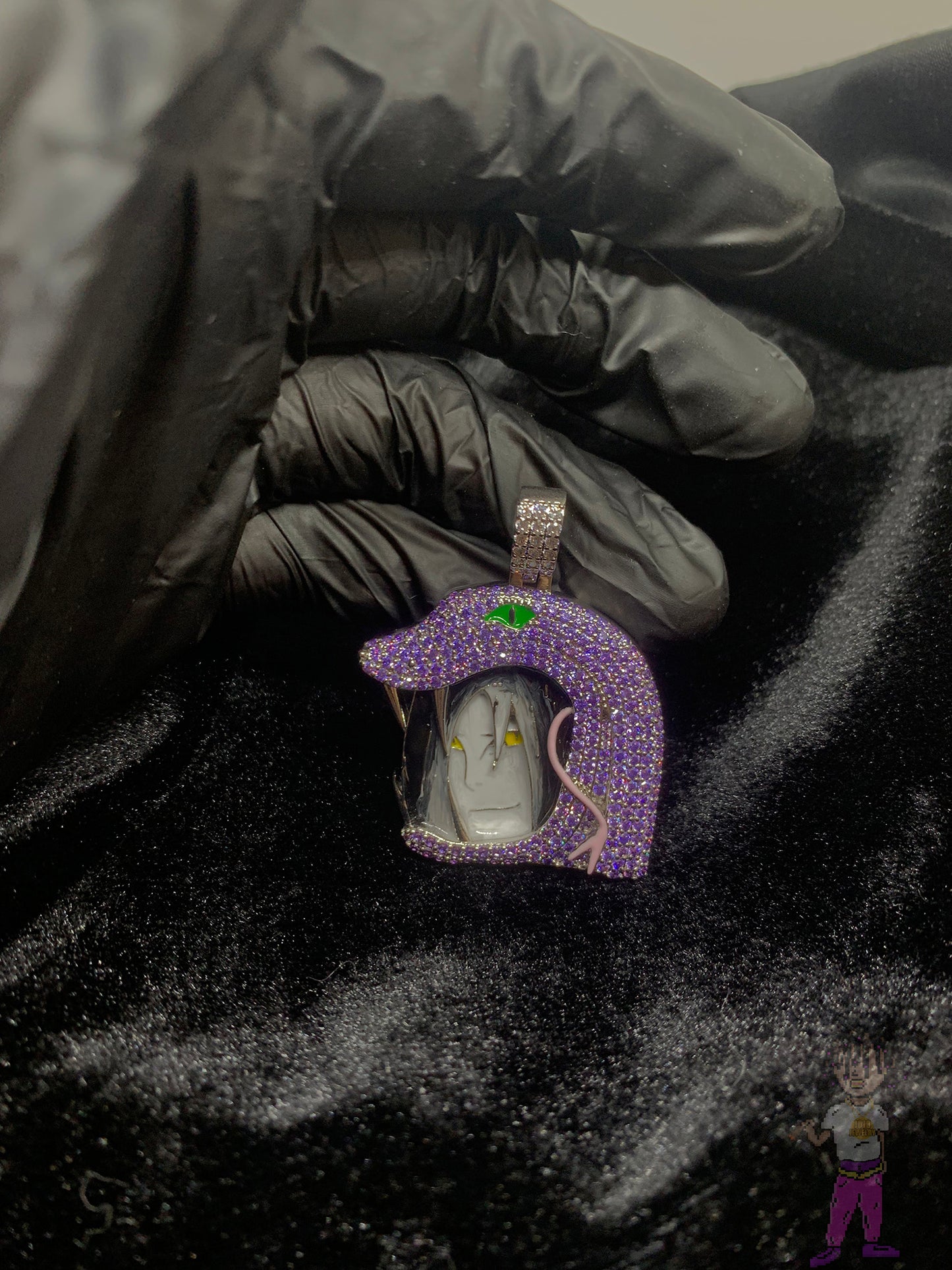 Orochimaru 木葉叛忍 大蛇丸吊墜項鏈 火影忍者 通靈獸 萬蛇 紫色滿鉆鑲嵌
