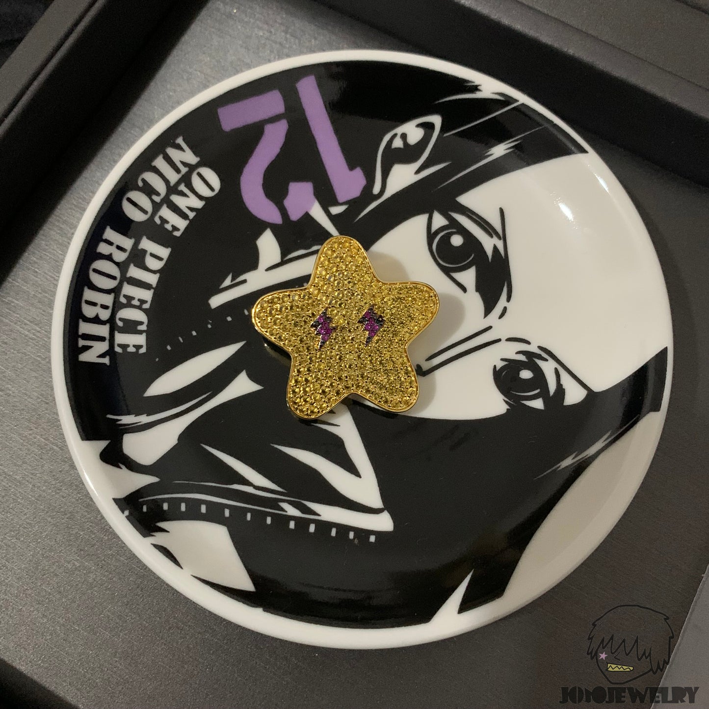 Iced Golden Yellow Lightning Star Pendant