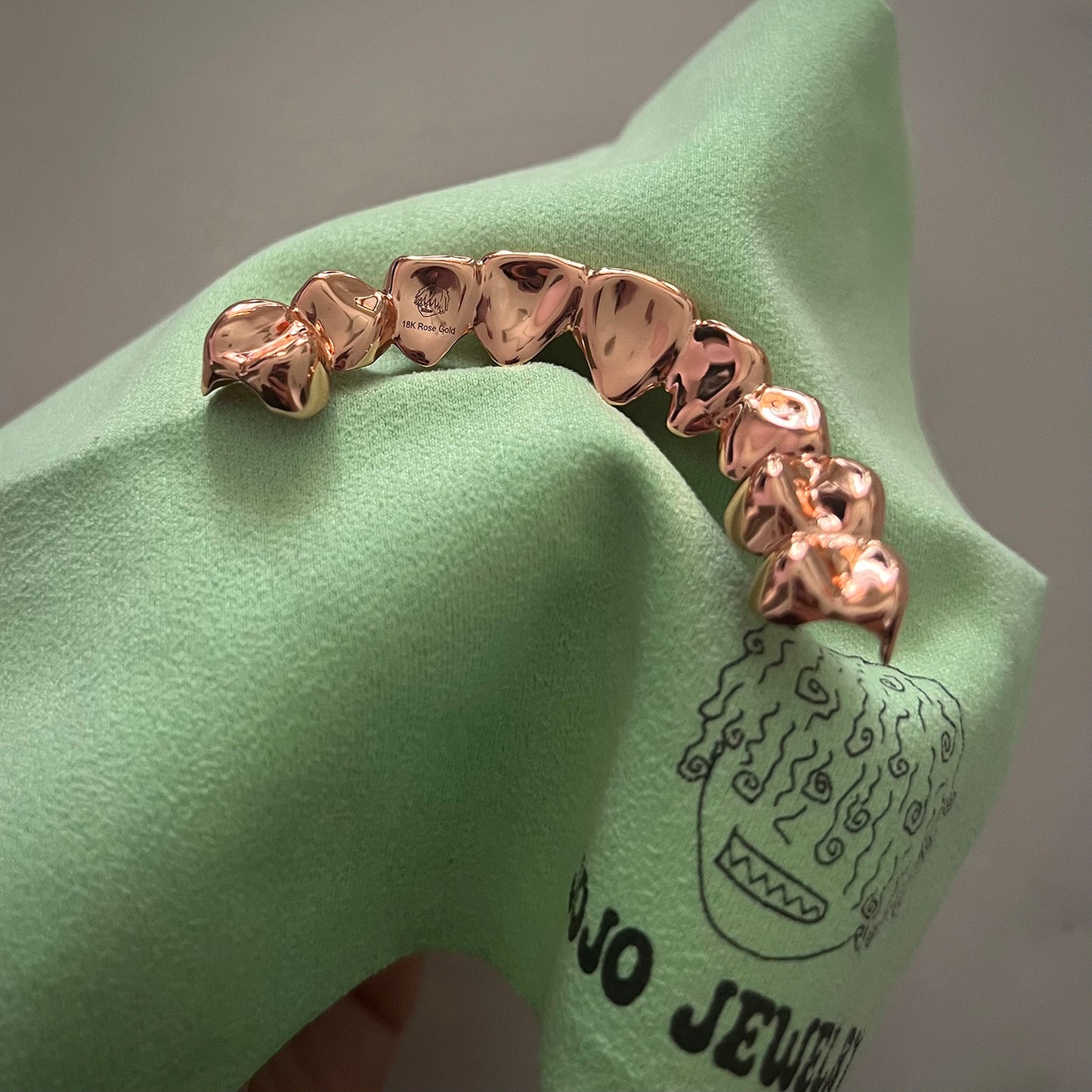 Rose Gold Grillz – Custom High Polish Tooth Grillz