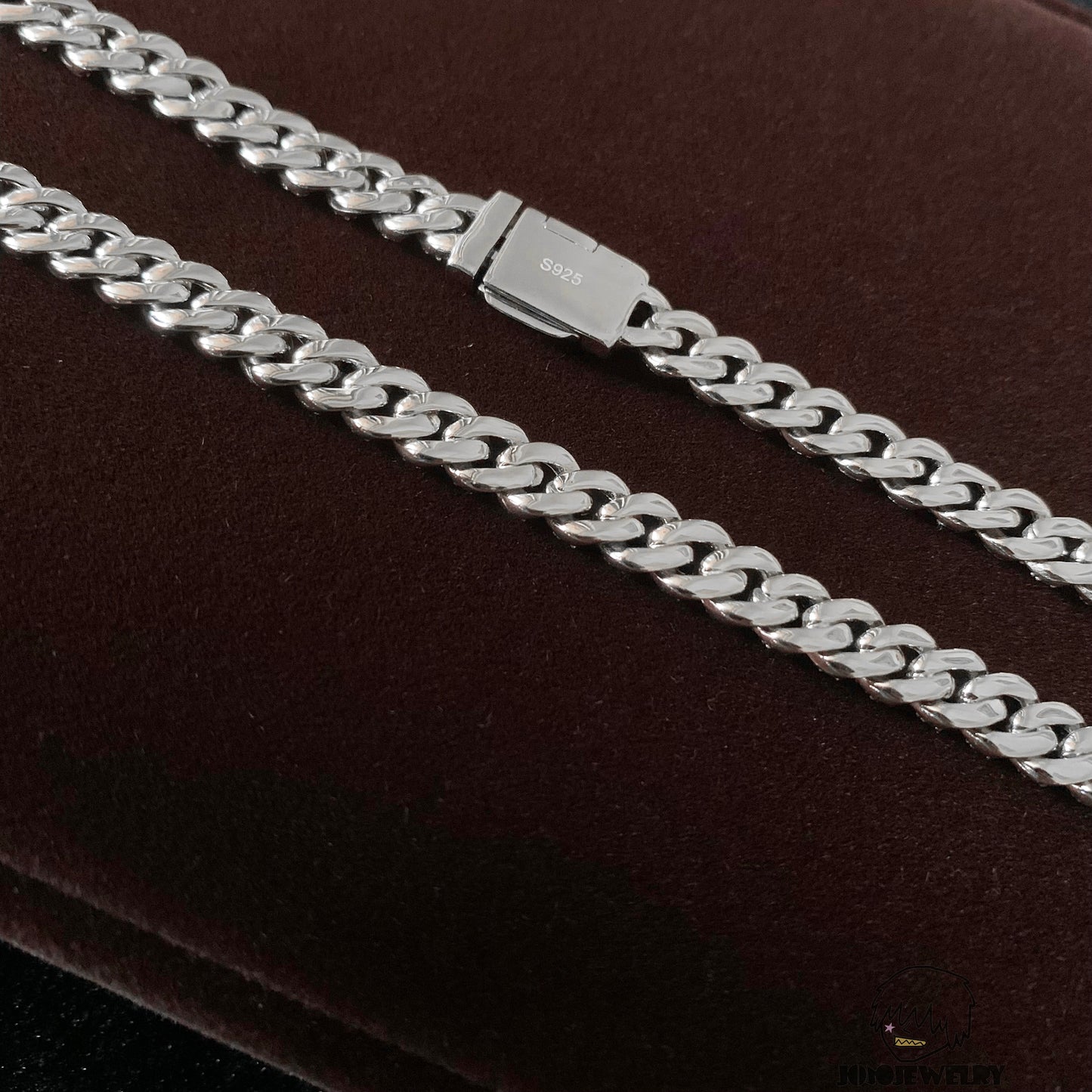 6mm 925 Silver Moissanite Iced Cuban Link Chain