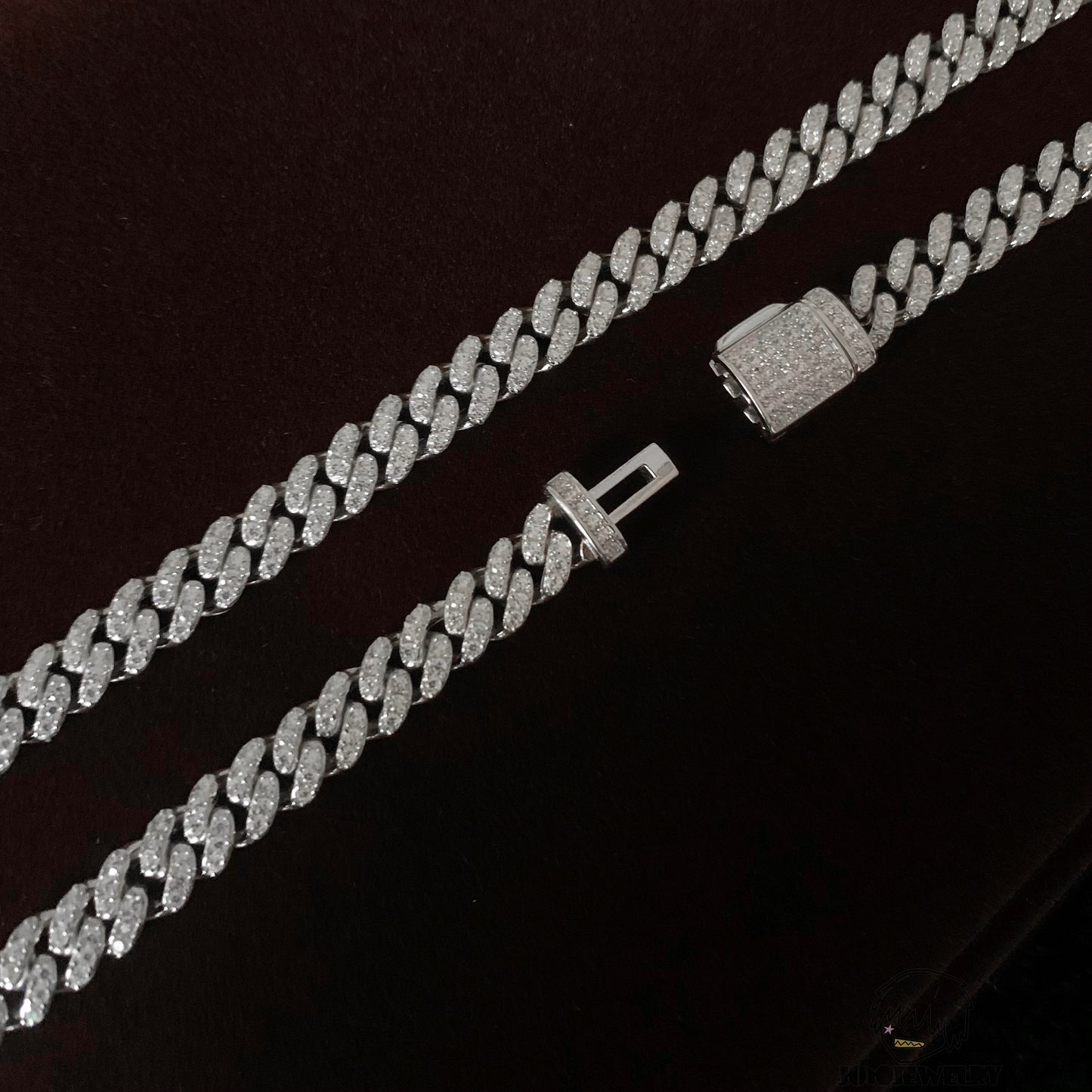 6mm 925 Silver Moissanite Iced Cuban Link Chain