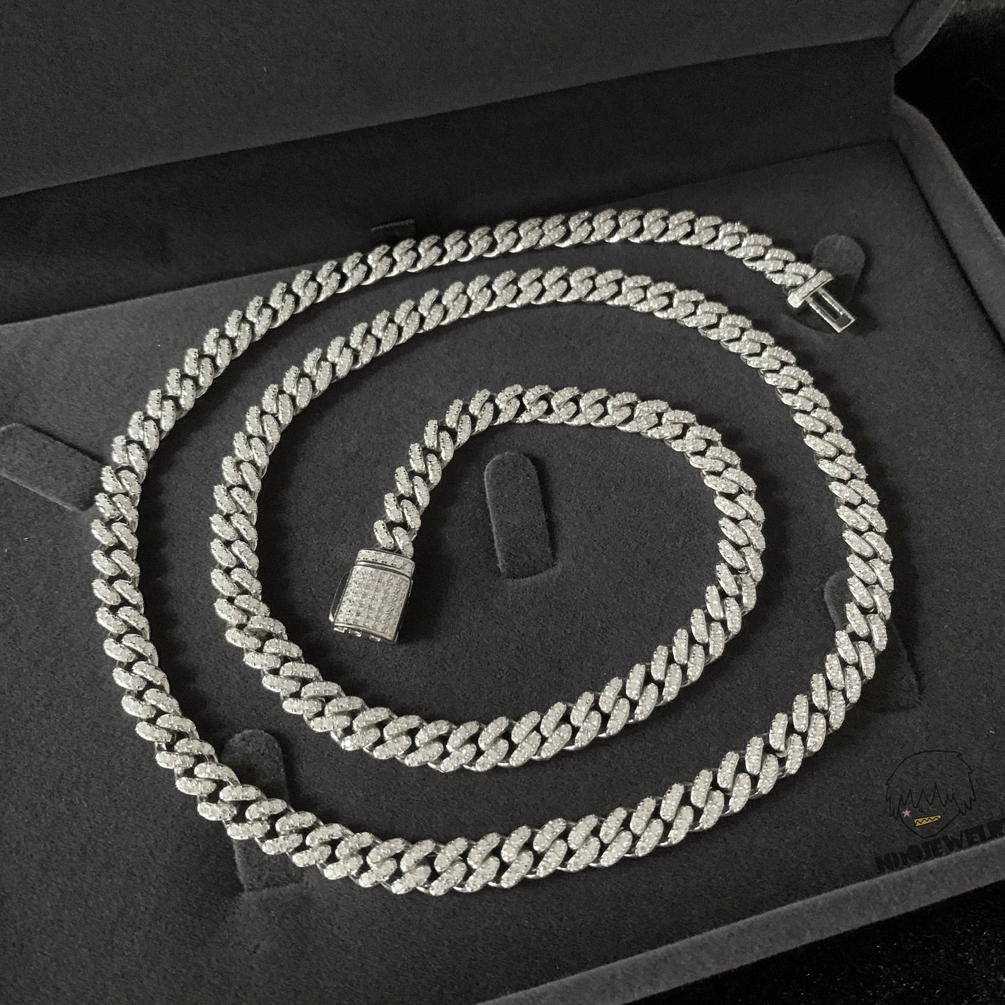 6mm 925 Silver Moissanite Iced Cuban Link Chain