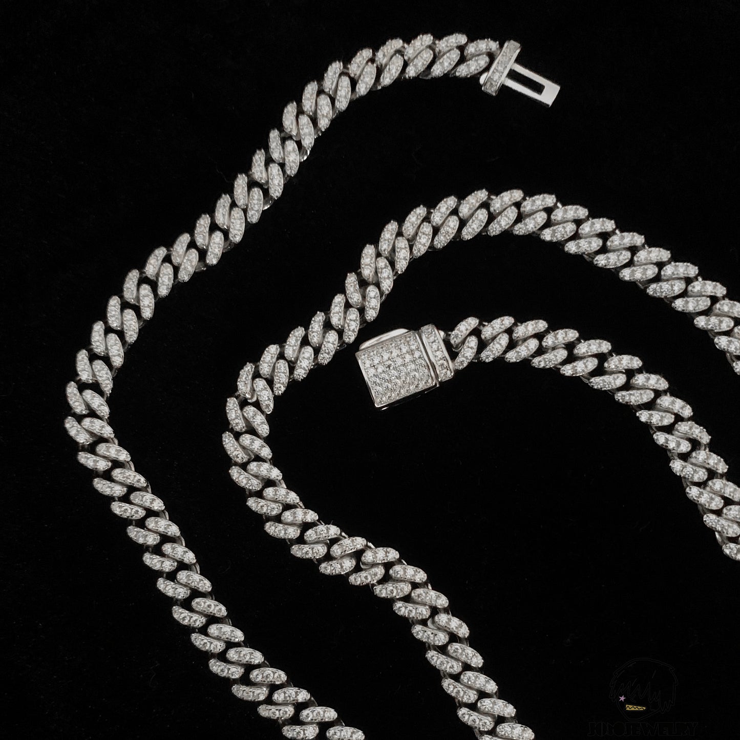 6mm 925 Silver Moissanite Iced Cuban Link Chain