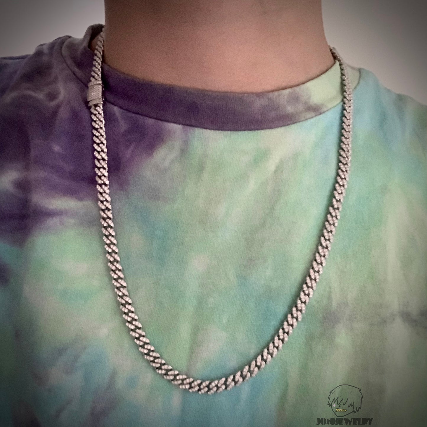 6mm 925 Silver Moissanite Iced Cuban Link Chain