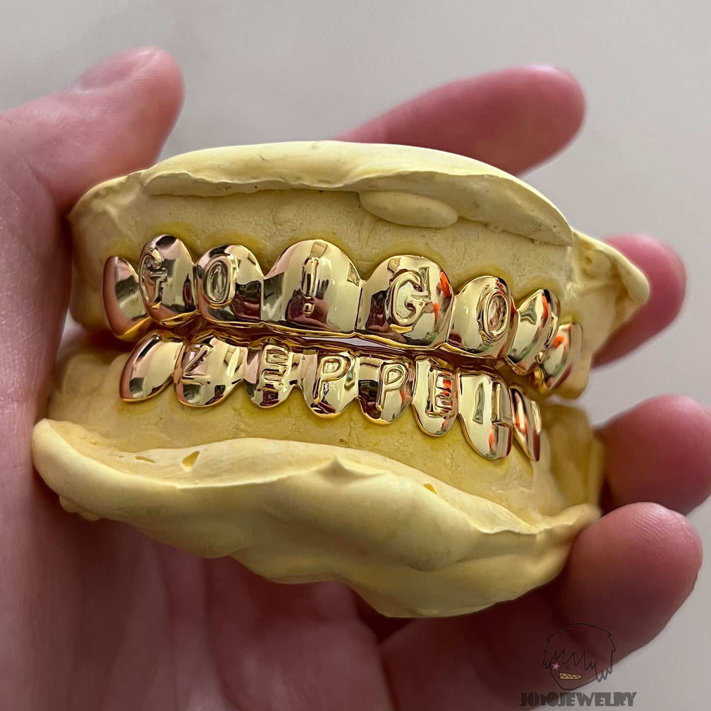 Custom Raised Letter Grillz – 925 Sterling Silver 18K Gold Plated