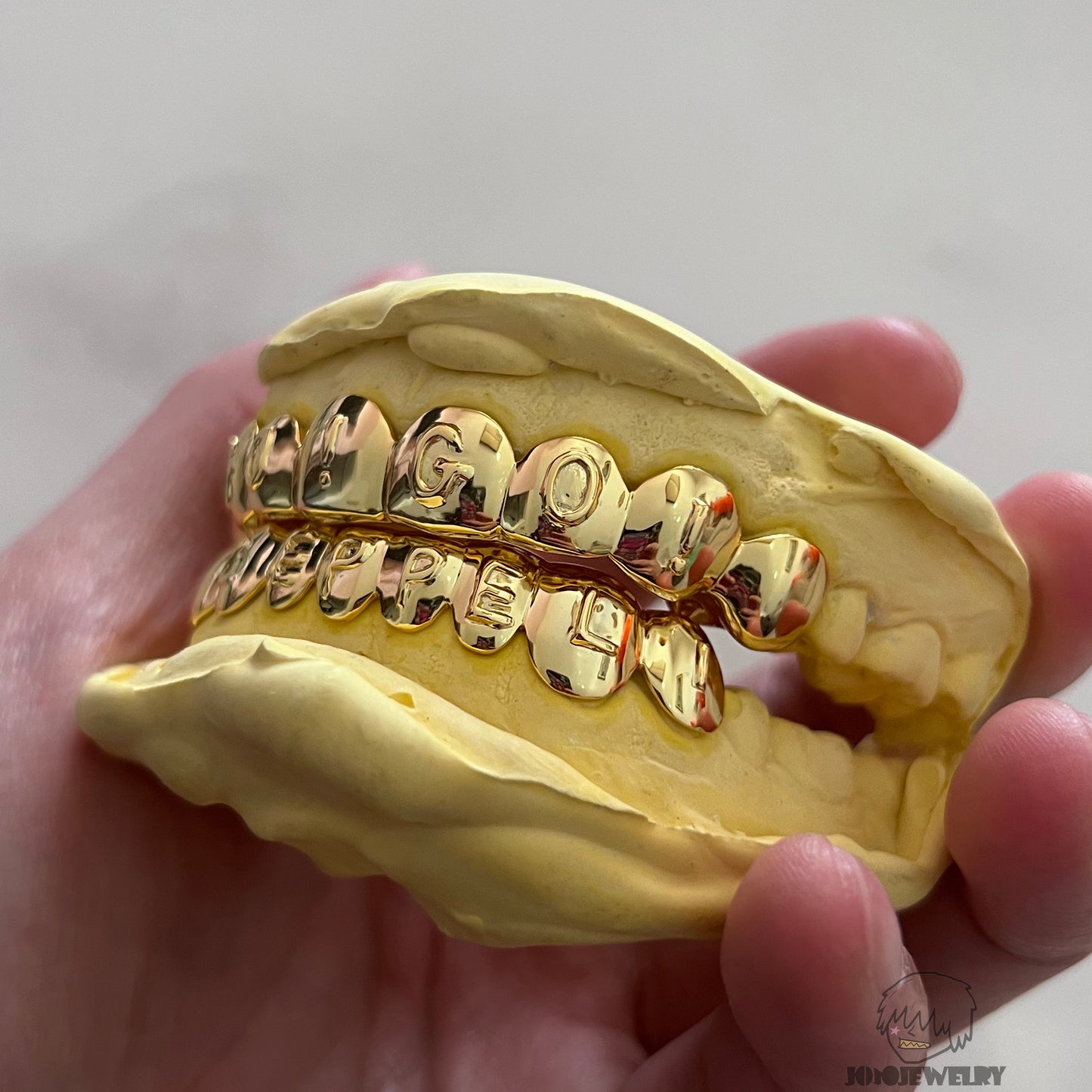 Custom Raised Letter Grillz – 925 Sterling Silver 18K Gold Plated