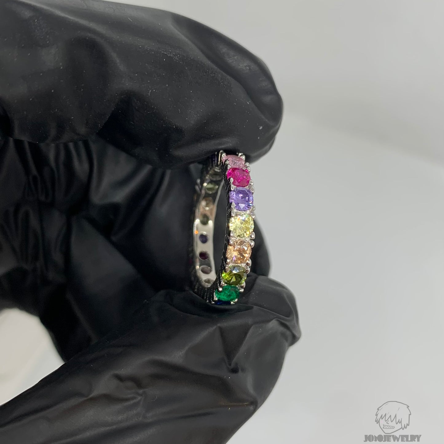 3mm 925 Sterling Silver Rainbow Eternity Band