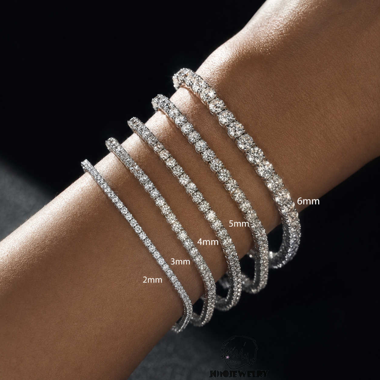 925 Sterling Silver Moissanite Tennis Bracelet