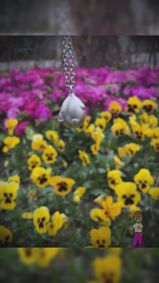 925 Sterling Silver Face Egg Pendant